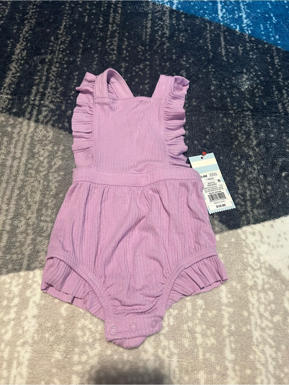 Target Lilac Ruffle Strap Ribbed Baby One-Piece